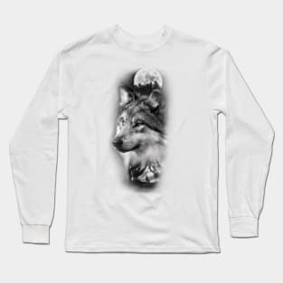 Wolf in the full moon Long Sleeve T-Shirt